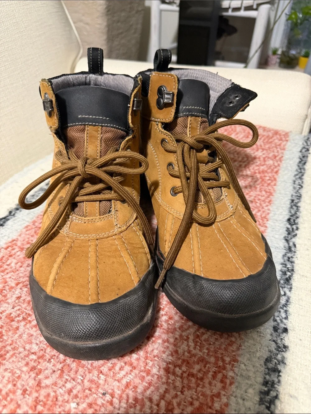 Clarks Tan and Black Lace-Up Outdoor Boots